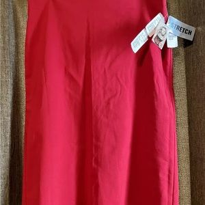 NWT XOXO Size 11 Rayon Spandex Midi skirt Red Vintage NOS Made in USA 26”.